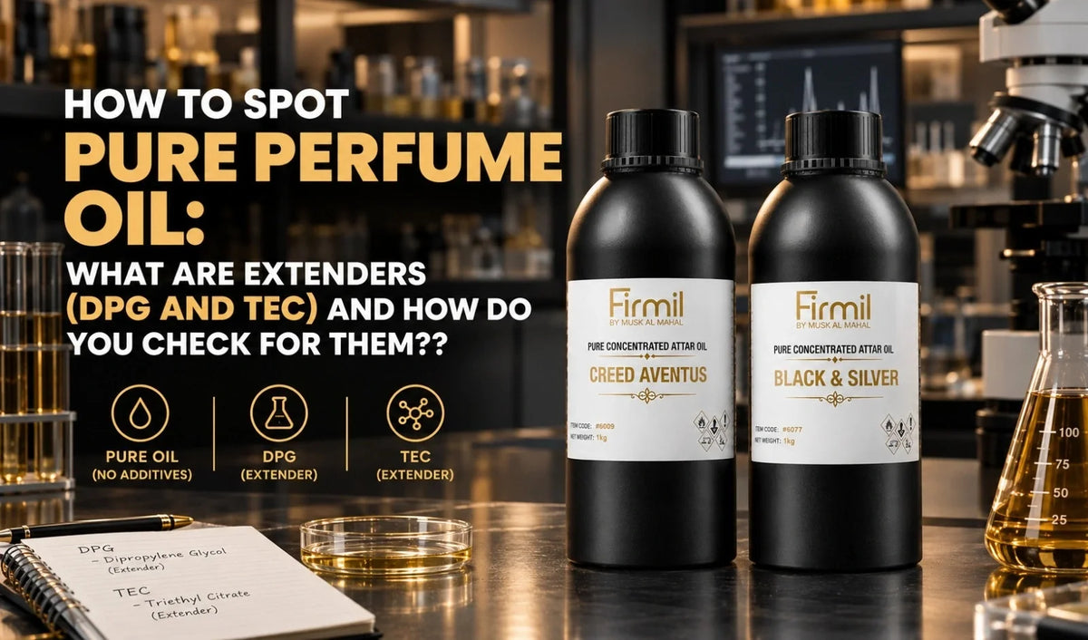 How to spot pure perfume oil and identify DPG and TEC extenders with Firmil perfume oils.